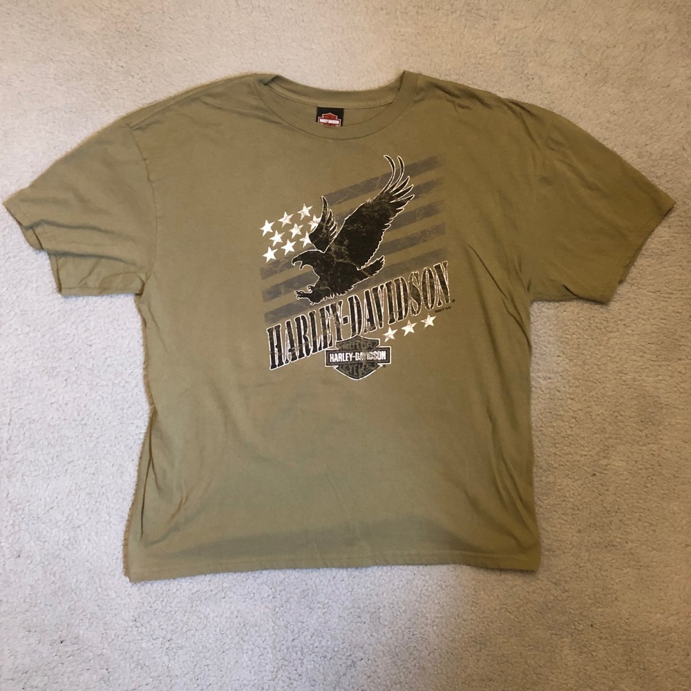 VTG 2007‎ Harley Davidson Maui Hawaii T Shirt Olive Green Eagle Biker Mens XL
